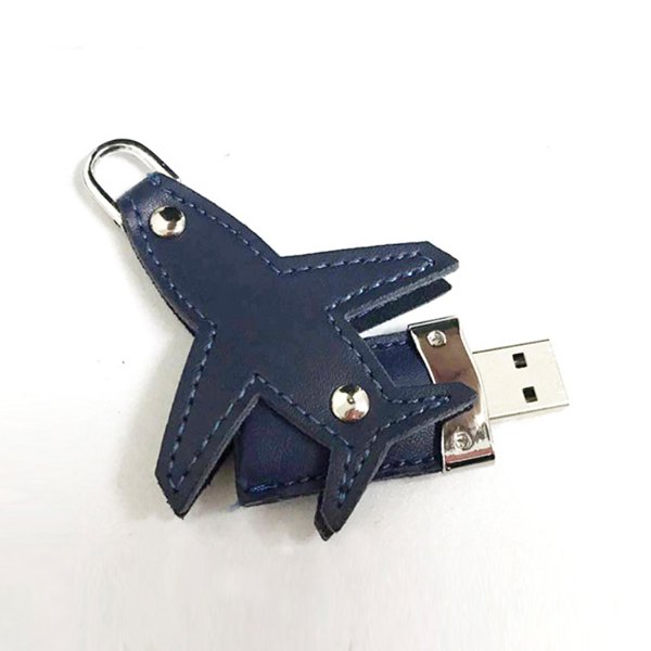 皮製隨身碟-飛機造型USB-金屬環_1